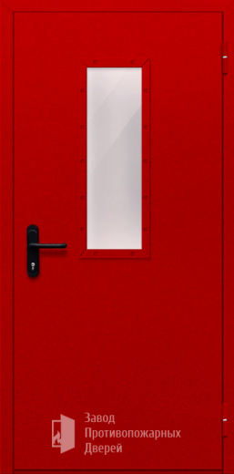 Фото двери «Однопольная со стеклом (красная)» в Екатеринбургу